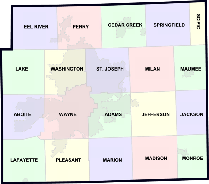 Allen County Townships Map